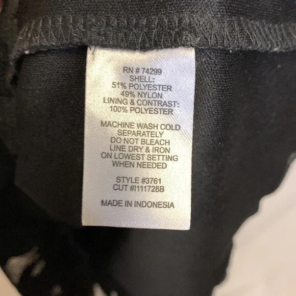 Enfocus Studio Black Sheer Circle Pattern Short Sleeve Mini Shift Dress Size 8 - Picture 11 of 14